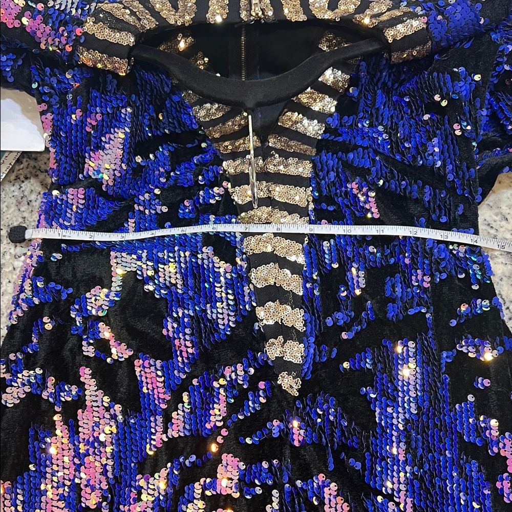 L'ATISTE Black and Blue Sequin Dress - Picture 3 of 10